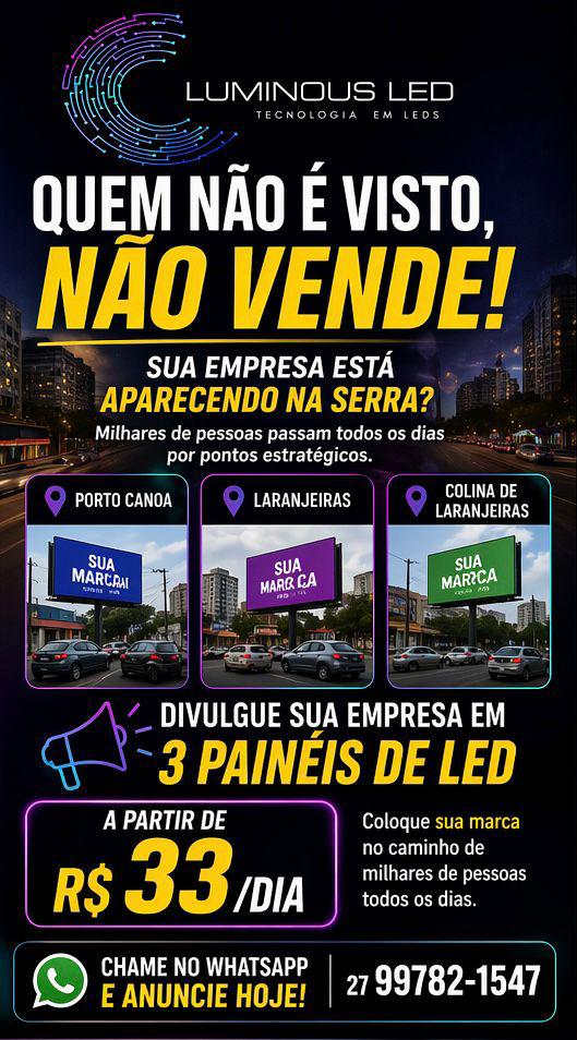 Luminous LED - painel Avenida Central de Laranjeiras